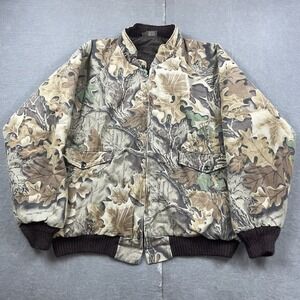 Vintage Spartan Jacket Mens‎ XL Camo Full Zip Quilted Advantage Outdoor Hunting